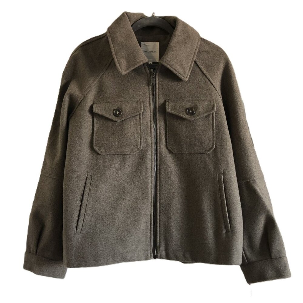 Anthropologie Avec Les Filles Chill Full Zip Jacket Coat Chocolate Brown Size M